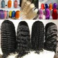 Virgin peruvian hair wig wholesale price kinky curly hair wigs human hair transparent hd frontal lace curly wigs for black women